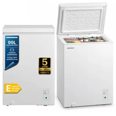Produktbild von Heinner HCF-M99INVCE++ Gefriertruhe 99 L, Inverter Compressor, Kühl-/Gefrierfunktion, Weiß