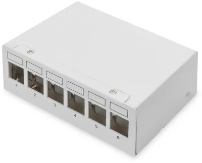 Image de DIGITUS DN-93716 Panneau de brassage modulaire DIGITUS pour bureau, 6 ports, gris clair