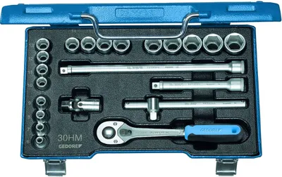 Produktbild von GEDORE 30 HMU-10 Steckschlüssel-Satz 3/8" 22-teilig 6-kant 6-22 mm, 6235470