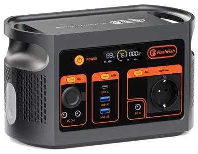 Obrázok produktu pre Prenosná elektráreň 300 W – generátor LiFePO4 – batéria 179,2 Wh – zásuvky AC/DC – zástrčka EU – pre kempovanie a núdzové napájanie v karavane