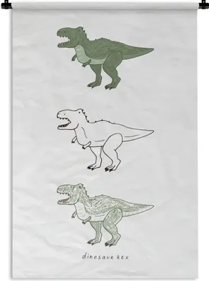 Produktbild von MuchoWow® Wandteppich Wandbehang Tyrannosaurus - Kinderzimmer - Dinosaurier - Kinder - Kinder 90x135 cm Tapisserie Dekoration Wandtuch - Baumwolle - Wandskulptur
