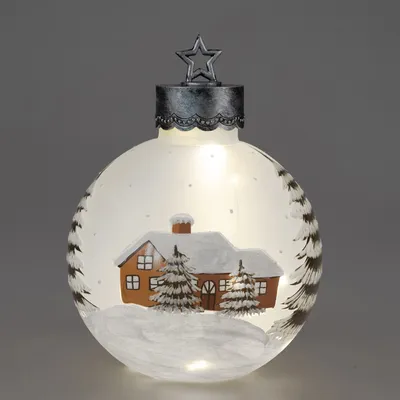 Produktbild von formano XXL LED Deko-Kugel 30 cm Winterdekor Glaskugel Timer 6 h/18 h beleuchtet