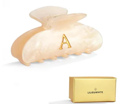 Image de Pince à cheveux dorée avec lettre A - Antiallergique et durable