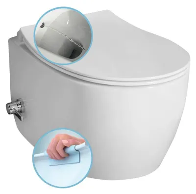 Produktbild von SENTIMENTI CLEANWASH Hänge-WC, spülrandlos+Armatur 36x51cm, weiss