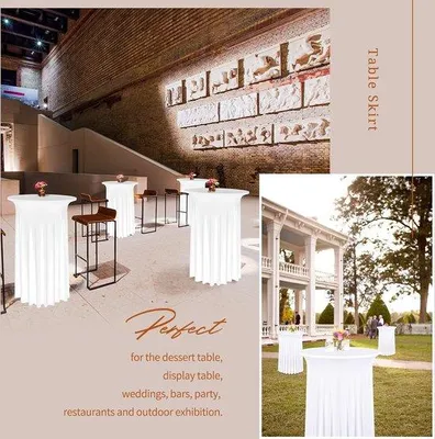 Produktbild von Weißes Stretch-Tischtuch 80x110cm für Bar und Feier
