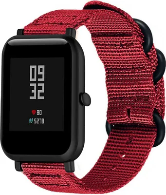 Produktbild von Strap-it Xiaomi Amazfit Bip Nylon Schnallenarmband (Rot)