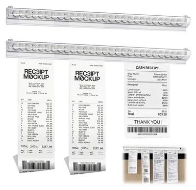 Bonnenliste 2er-Pack, 40 cm, transparenter Quittungshalter aus PVC