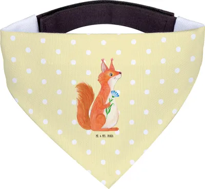 Produktbild von Mr. & Mrs. Panda Tuch Eichhörnchen Blume - Gelb Pastell - Geschenk, Spaß, Hunde Halstuch, glücklich Spruch, Motivation Sprüche, Lachen, Eichhorn, Hund, Lustige, Für
