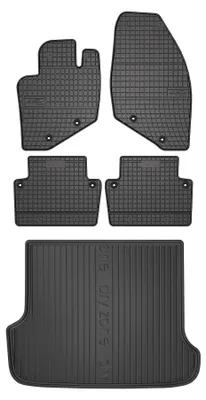 Productafbeelding van Rubberen automatten + kofferbakmat voor Volvo V70 II 2000-2007 (stationwagen) – 5-delig, zwart, op maat – Wielganizator SolidPRO