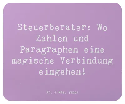 Produktbild von Mr. & Mrs. Panda Mousepad Spruch Magische Steuerberater - Lavendeltraum - Geschenk, pc, Berufsgestaltung, Berufsprodukte, Mouse Pad, Geschenke für Berufstätige, Zahlen