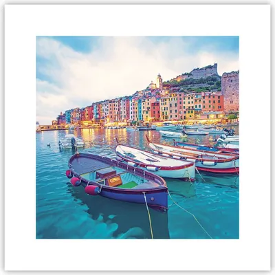 Produktbild von Poster - Poster ohne Rahmen - Porto Boote die Farben - 30x30 cm - Wand Bild - Wanddeko - Wandbilder - Kunstposter - Wandposter - Bilder - Kunstdruck - Wanddekoration - Wandbild - P2XAC30x30-4395