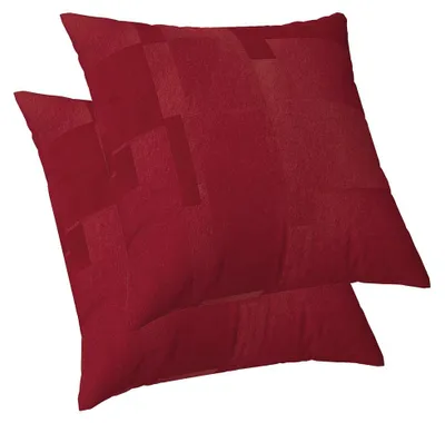 2 Kissenbezüge 40x40 cm Bordeauxrot Leinen Quadratisch