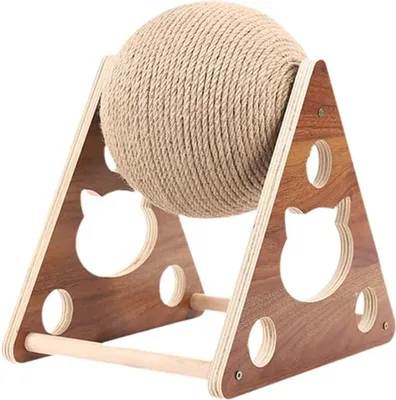 Image de Arbre à chat, avec balle en sisal, structure en bois, pour intérieur et extérieur