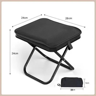 Immagine prodotto di Sedia da campeggio portatile, multifunzionale, pieghevole, compatta, nera