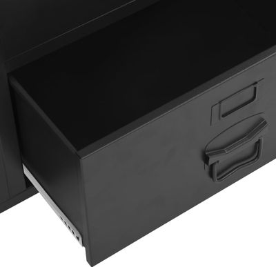 vidaXL Kleiderschrank Industrial Schwarz 90x40x140 cm Stahl