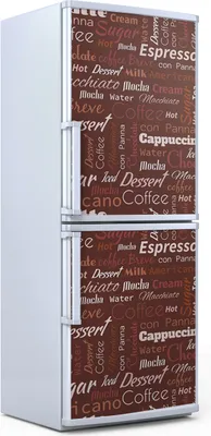 Produktbild von Kühlschrankdekoration  60x180 cm  Aufkleber auf dem Kühlschrank - Kaffee Tags
