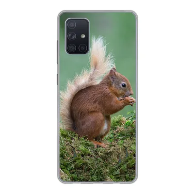 Produktbild von MuchoWow® Handyhülle Schutzhülle Hülle für Samsung Galaxy A51 Eichhörnchen - Wald - Moos Silikon Softcase Handy Hülle - Schutzabdeckung