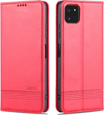 Produktbild von Galaxy A22 5G Leder Hülle, Klapphüllen Brieftasche Magnetverschluss Ständer Schutzhülle für Samsung Galaxy A22 5G Rosa