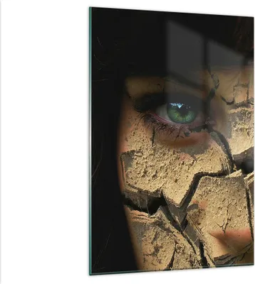 Produktbild von Bilder auf glas - Einteilig - Frau Gesicht Haut geknackt - 80x120cm - Glasbilder - Wandbilder - Bilder - Wanddekoration aus Glas - Glas Bilder - Wandbild auf Glas - GPA80x120-0267