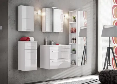 Immagine prodotto di Mobili bagno di design Set 5 pezzi mobile lavabo illuminazione