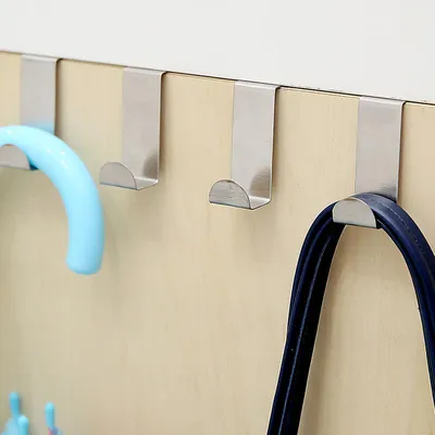 Produktbild von Set von 2 Edelstahlhaken für Tür- und Schranktüren sowie Schubladenhaken für Zuhause und Küche