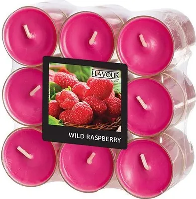 Produktbild von 18 Gala Flavour by GALA Duftlichte Ø 38 mm, 24 mm weinrot - Wild Raspberry in Polycarbonathülle 96985 Duftkerzen Teelichter Duft-Teelichter