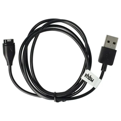 Produktbild von vhbw USB Ladekabel kompatibel mit Garmin Solar 255 Smartwatch Fitnesstracker - Ladestation Schwarz, 100 cm