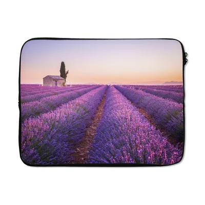 Produktbild von MuchoWow® Laptop Hülle 15 Zoll Lavendel - Sonnenuntergang - Lila - Blumen Laptoptasche - Laptoptasche - Sleeve - Rundum-Schutz