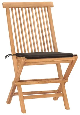 Produktbild von vidaXL 3-tlg. Garten-Essgruppe mit Kissen Klappbar Massivholz Teak