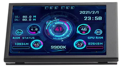 Image de Écran IPS compact de 3,5 pouces pour la surveillance des paramètres système (AIDA64) : CPU, RAM et disque dur – Noir