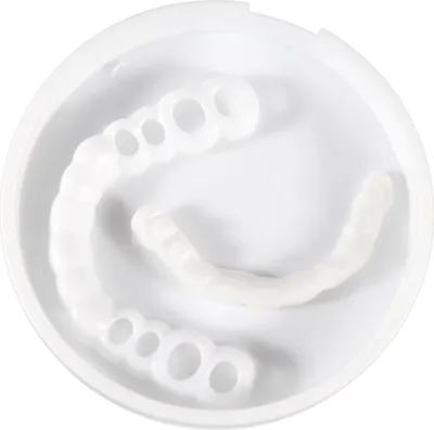 Produktbild von 6 Stück künstliche Zahnspangen, weiß, leicht zu reinigen, oben und unten, sofortige Veneers, Zahnersatz für mehr Selbstvertrauen