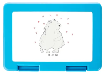 Produktbild von Mr. & Mrs. Panda Bento Box Eisbär Umarmen - Weiß - Geschenk, Tiere, Snackbox, Lunchbox, Bentobox, Snackdose, Frühstücksbox