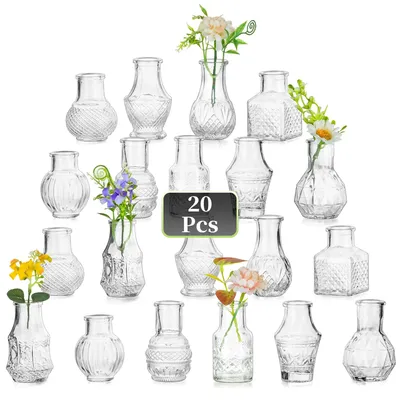 Image de Set de 20 mini-vases pour fleurs et décoration