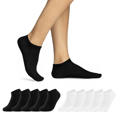 Produktbild von Sneaker Socken Herren Damen Baumwolle - 16900 Schwarz/Weiß 35-38 20 Paar