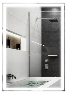 Image de Miroir de salle de bain HOMCOM, miroir de salle de bain avec éclairage LED, miroir mural 70 x 50 cm