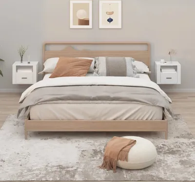 Obrázok produktu pre vidaXL Nástenné nočné stolíky 2 ks. Biele 50x36x40 cm