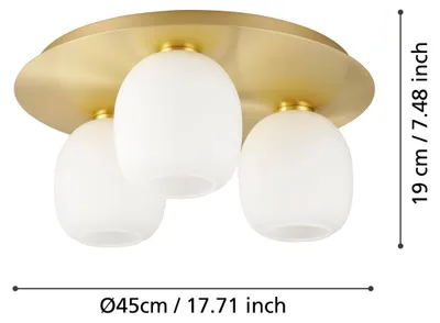 Immagine prodotto di Eglo 900304 MANZANARES E27 tripla plafoniera Ø450mm Ottone-oro spazzolato