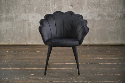 Produktbild von KAWOLA Stuhl CARLA Esszimmerstuhl Velvet schwarz Fuß schwarz