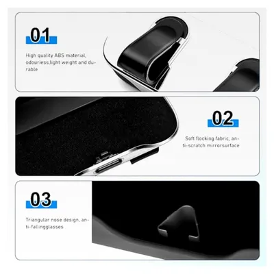 Produktbild von Brillenetui für das Auto, Visierbox für Brillen, Brillenhalterung für das Auto, Leder Sonnenbrillenhalter, Tragbarer Clip für Sonnenbrillen Organizer, Sonnenbrillen Clip mit Hartschale