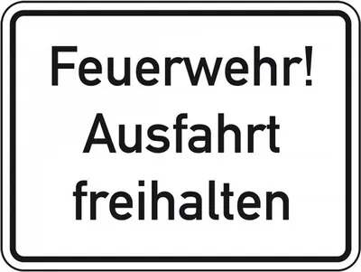 Produktbild von Schild I Hinweisschild Feuerwehr! Ausfahrt freihalten, Aluminium RA0, reflekt...