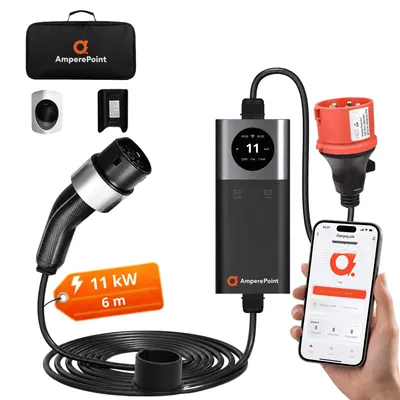 Zdjęcie produktu dla Ładowarka do Samochodu Elektrycznego Hybrydy Typ 2 Ampere Point 16A Q 11Kw 6M