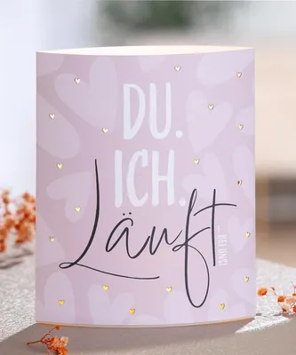 Produktbild von LED Dekoleuchte mit Spruch- Du Ich Läuft bei uns