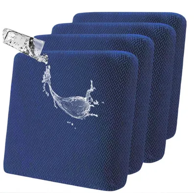 Obrázok produktu pre Poťahy na sedacie vankúše, elastické, tmavomodré, vhodné pre 4 osoby, vodeodolné