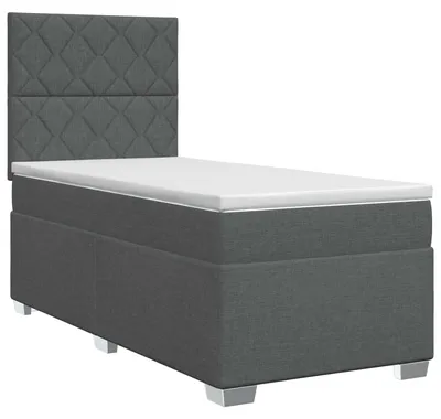 Obrázek produktu pro Skříňová postel s matrací tmavě šedá 100 x 200 cm látka