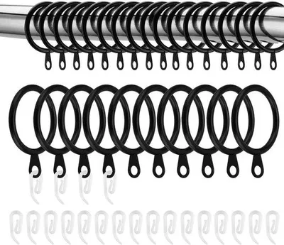 Immagine prodotto di Anelli per tende in metallo da 33 mm, neri, 100 pezzi