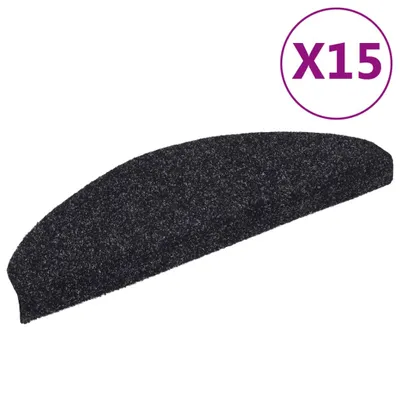 Immagine prodotto di vidaXL Tappetini autoadesivi 15 pezzi 65x21x4 cm Nero Semicircolare Grande