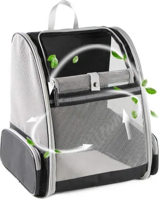 Produktbild von Katzenrucksack mit voller Belüftung für Reisen und Wandern, Black Paisley