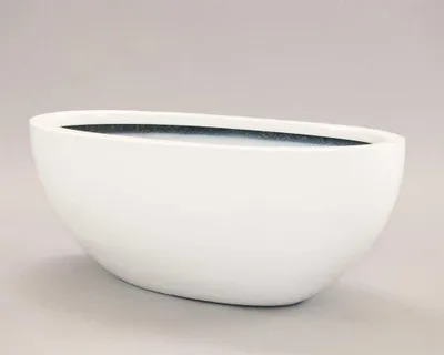 Produktbild von Elegant Einrichten | Pflanzkübel | Fiberglas | oval | 51x23xH18cm | hochglanz weiß.