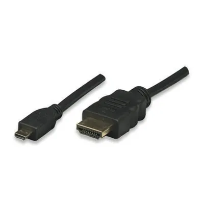 Produktbild von Techly 2.0m HDMI 1.4a/Micro HDMI D, 2 m, HDMI Typ A (Standard), HDMI Typ D (Mikrofon), 4000 x 2000 Pixel, 10 Gbit/s, Schwarz