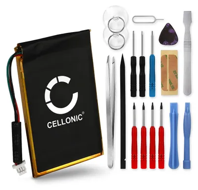 Produktbild von CELLONIC 1x Akku für Navigation Kompatibel mit Garmin Edge 705, Edge 605, Nüvi 465, 361-00019-12 - (1250mAh, 3.7V) + Werkzeug-Set